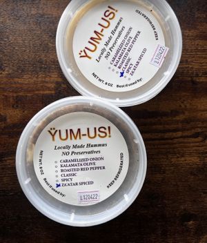 Locally made hummus-so good!  at Likkle Patty Shop in Windsor Locks