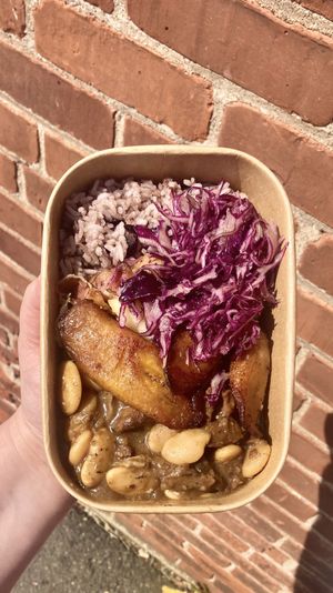 Braised “Beef” and Butter Beans (vegan oxtail)  at Likkle Patty Shop in Windsor Locks