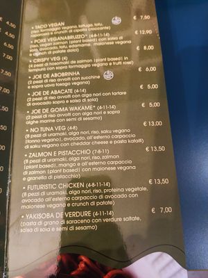 Menu at Aloisi Sushi Gourmet in Roseto