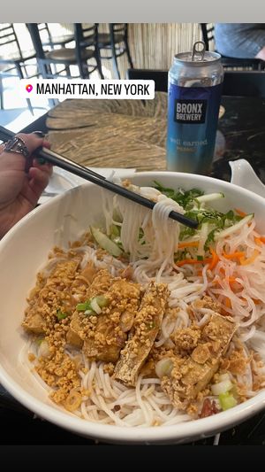 Tofu noodle bowl  at Just Pho You in New York City