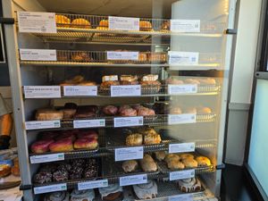 Clearly Marked Vegan Options at Starlight Doughnut Lab in Norwood