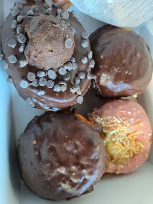 Boston Cream x2  PawPaw Brownie Batter all vegan at Starlight Doughnut Lab in Norwood