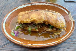 Torta ahogada  #Veganuary at VeganTaco in Guadalajara