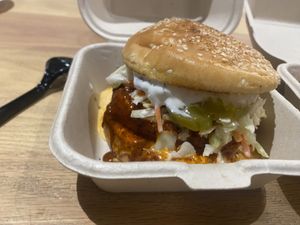 Nashville Hot chick’n sandwich is 10/10 #Veganuary at Vuture Food in Salt Lake City