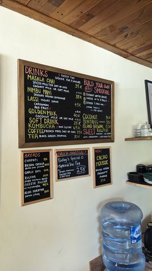 Drinks/bread menu. at Krishna's Kitchen in Pecatu