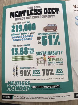 Menu promotes a meat free diet  at La Juiceria   in Kuala Lumpur