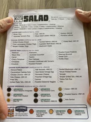 Build your own bowl options   at La Juiceria   in Kuala Lumpur