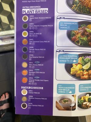All the plant based salad dressings   at La Juiceria   in Kuala Lumpur