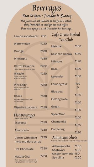  at Cafe Graze - Plant Based Kitchen by Natureville in Bangalore