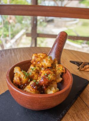 Call me baby! BBQ Cauliflower wings! So delicious!   at The Playful Table in Penida Island