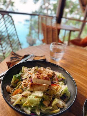 Vegan Vietnamese noodle salad with tofu   at The Playful Table in Penida Island