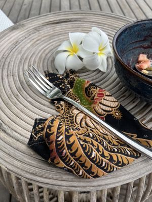 Reusable napkin 💚  at The Playful Table in Penida Island