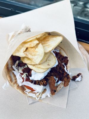 Absolutely delicious. The potatoes were like fluffy potato chips.   at Veganato in Crete