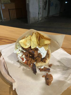 Gyros with soy meat   at Veganato in Crete