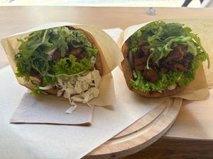 Vegan traditional gyros with soy at Veganato in Crete