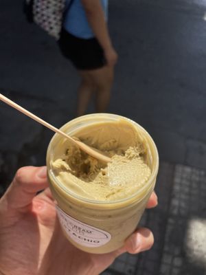Pistachio ice cream   at Veganato in Crete