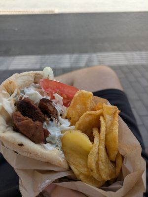Standard gyros with everything at Veganato in Crete