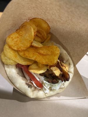 Smoky soy gyros  at Veganato in Crete
