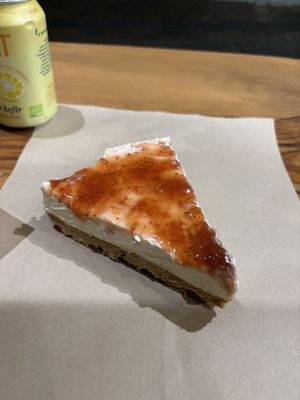 Vegan strawberry cheesecake   at Veganato in Crete