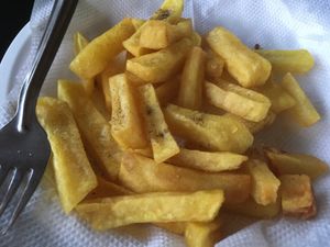 Vegan chips made in separate oil  at Goan Corner in Karnataka