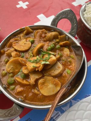Mushroom Mutter   at Delhi Darbar Indian Restaurant in Interlaken
