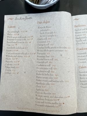 Bread and rolls  at Pandaria Rosetta in Mexico City