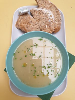 Chicory soup - vegan except for the butter #Veganuary at Ogato in Lier