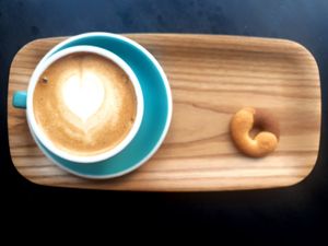 Flat white with oat milk at Ogato in Lier