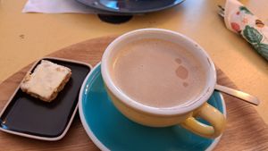 Cappuccino with oat milk (I already stirred it, it had foam 😅) at Ogato in Lier