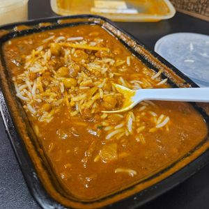 Chana masala to go (vegan) very good at Delhi6 Indian Kitchen in Highland Village