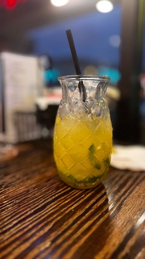 Pineapple jalapeño margarita on the rocks at Chico's Tacos in Lake Havasu City