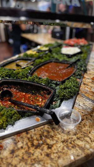 Salsa Bar at Chico's Tacos in Lake Havasu City