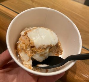 Peanut butter brittle ice cream   at Salt & Straw in San Ramon