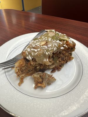 Vegan carrot cakee  at Revite Café in Motueka