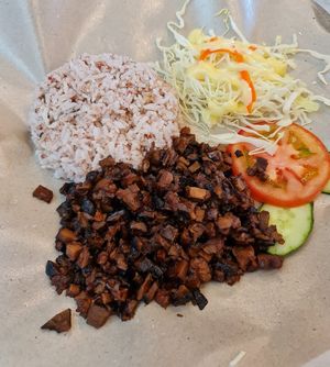 Minced Mushroom Rice ~ 8/2/22 at Water Drop Teahouse 滴水坊 in Northeast Singapore