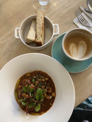 Vegan brunch: shakshouka and sourdough bread   at Lucyd - 루시드 in Seoul