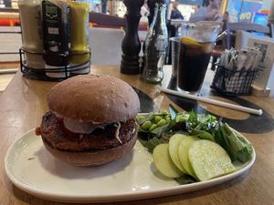 Vegan burger: labeled vegan on menu  at IST - Tickerdaze in Istanbul