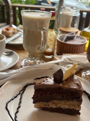 Cake and chai   at Le Mucche in Garopaba