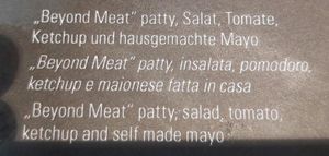 Hamburger veggy at Eirisch Grill in Dobbiaco