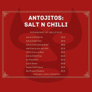 Salt and Chilli Menu at Bellfield Brewery in Edinburgh