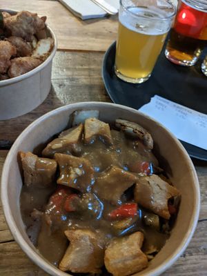 Ch*kn curry and rice at Bellfield Brewery in Edinburgh
