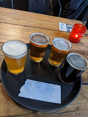 Vegan beer flight £6.80 at Bellfield Brewery in Edinburgh