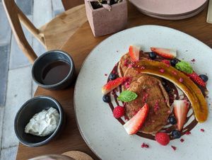 Pancakes #Veganuary at New Earth Cafe in Dubai