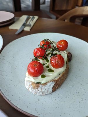 Vegan Ricotta toast #Veganuary at New Earth Cafe in Dubai
