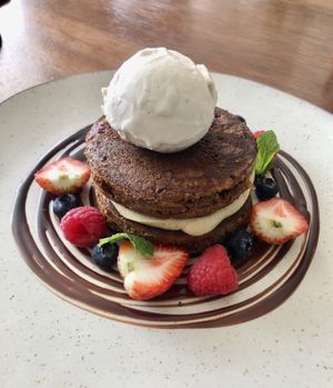 Buckwheat pancakes   at New Earth Cafe in Dubai