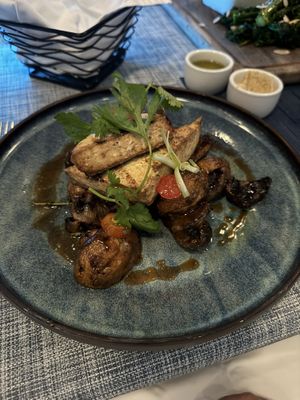 tofu steak w mushrooms  at Indigo in Providenciales