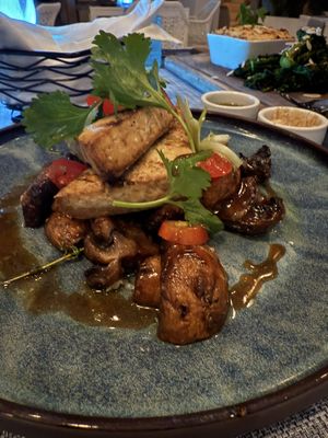 tofu steak  at Indigo in Providenciales