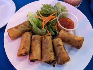 Vegetable spring rolls at Mango Reef Restaurant & Bar in Providenciales