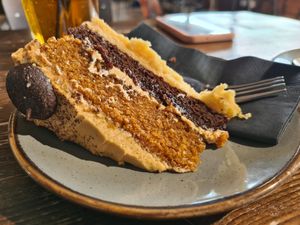Millionaire shortbread cake! Oooooft at Explorer Cafe in Aviemore