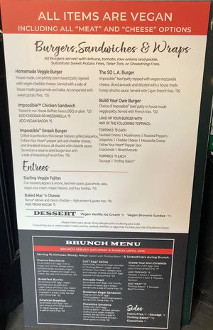 Vegan Wall menu, p. 2 at Mercury Bar West in New York City